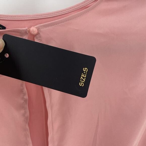 ShineStar pink cropped bendable boning sheer feminine club coquette fairy size s - Picture 5 of 6